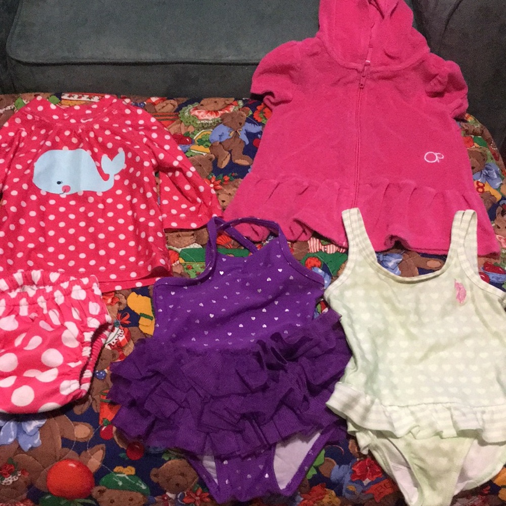 Bundle of three bathing suits and swim cover up GIFTED